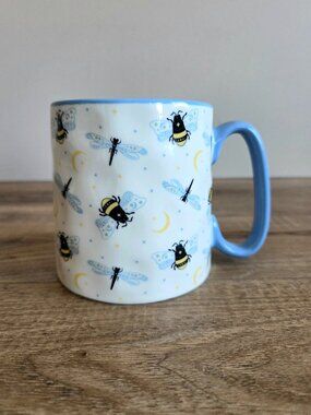10 Strawberry Street Large Mug with Dragonflies and Bees.